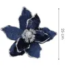 Petlemma täht klambriga, kunstlill poinsettia Springos CA1228, tumesinine hõbedase säraga