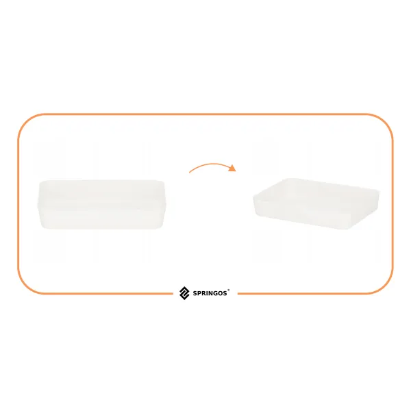 Atvilktņu konteiners Springos HA3063, 26x18 cm, daudzfunkcionāls organizators, krēmkrāsas