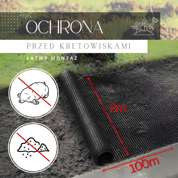 Tinklelis nuo kurmių Springus AN0011 45g/m2 2x100 m