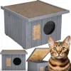 Кошачий домик Springos CH001 серый