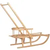 Деревянные санки со спинкой и ручкой-толкателем Springos SAN003 90 x 32 см