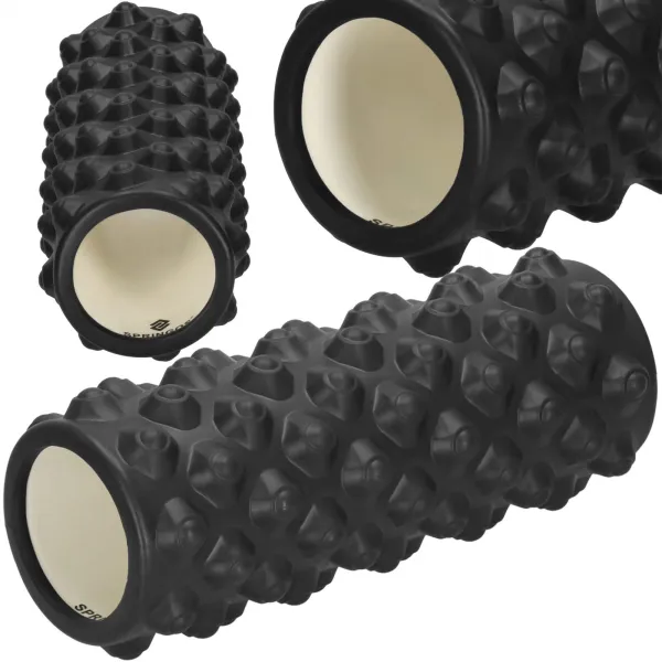 Валик для массажа с выступами Springos FR0023 33x10,5 см ролик, черный