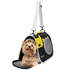 Cat, rabbit, dog carrier Springos PA0234 up to 10 kg, 24 x 40 x 24 cm, black-yellow-grey