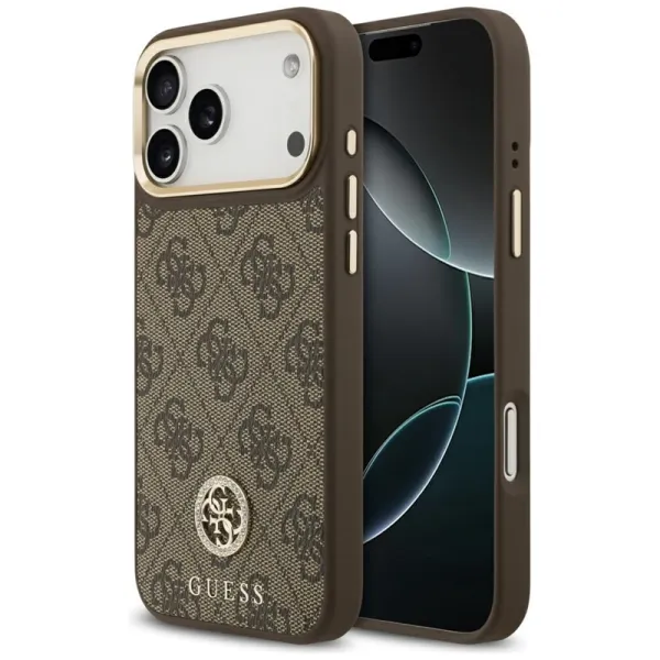 Guess 4G Strass Logo MagSafe - Case iPhone 17 Pro Max (Brown)