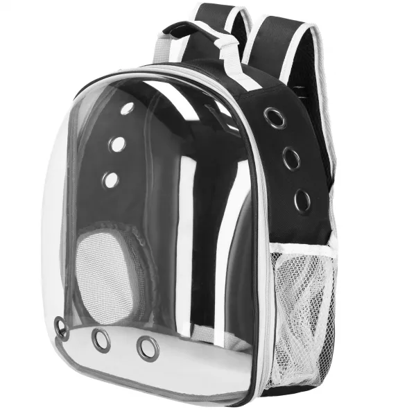 Переноска для кота, кролика, собаки Springos PA0243 до 12 кг, 40 x 32 x 22 см, серая сумка-рюкзак