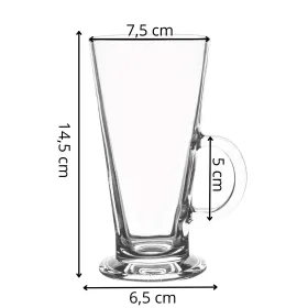 Stiklinės lattei, desertai su rankena Springos HA7496 280 ml rinkinys 6 vnt.