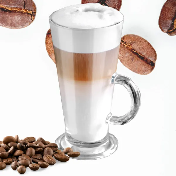 Glāzes lattei, deserti ar rokturi Springos HA7496 280 ml komplektā 6 gab.
