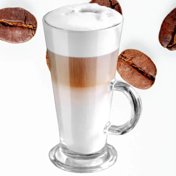 Glāzes lattei, deserti ar rokturi Springos HA7496 280 ml komplektā 6 gab.