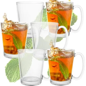 Kahvi- ja teelasit Springos HA7497, 6 kpl, 300 ml kahvalla, latten setti