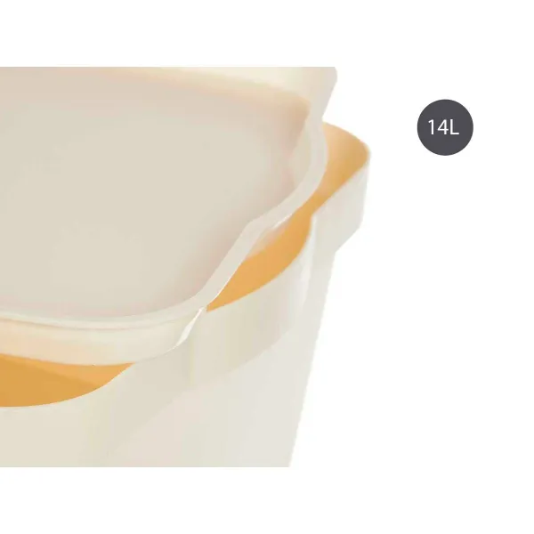Storage Box with Lid Kipit Cream Plastic 14 L