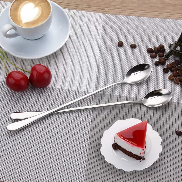 Latte ir desertinės šaukšteliai Springos HA7498, 6 vnt., nerūdijantis plienas, 19,7 cm, sidabriniai