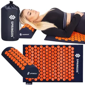 Коврик для акупрессуры с шипами Springos FA0155 65x41 см с подушкой, расслабляющий массажер