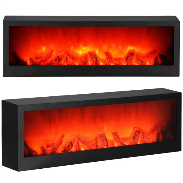 Dekoratīvs kamīns- lampa Springos CL0863, USB LED 60x10x19,5 cm, melna