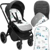 Вкладыш для прогулочной коляски Springos SB0055 37x78 см, двусторонний, матрасик для коляски, с рисунком животных