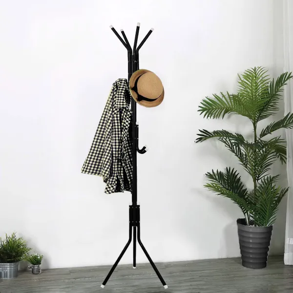 Metal Clothes Rack Springos HA2000, 177 cm, Black Stand