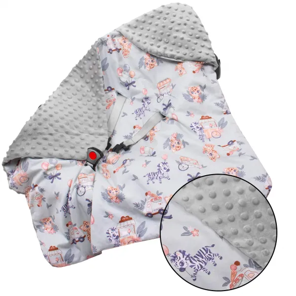 Vauvan liina Springos SB0054 turvaistuimeen, kantoreppu, 77x77cm kaksipuolinen huppu