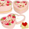 Мыльные розы Springos HA7444 24 шт. выбор цветов в коробке-сердце из розовых цветов