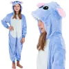Lasten kigurumi-yöpuku Stitch, yksiosainen haalari Springos HA5065, koko 120-130 cm