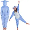 Lasten kigurumi-yöpuku Stitch, yksiosainen haalari Springos HA5065, koko 120-130 cm