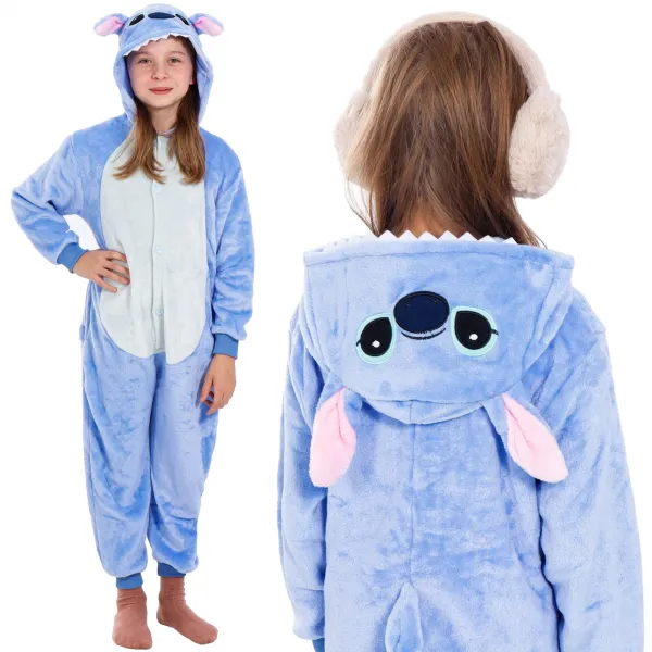 Laste kigurumi pidžaama Stitch, üheosaline kombinesoon Springos HA5065, suurus 120-130 cm