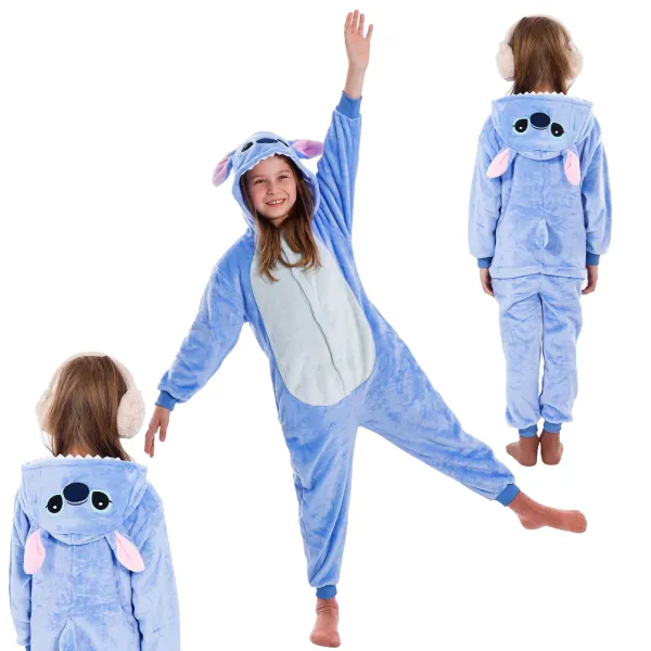 Children’s Kigurumi Pajamas Stitch, One-Piece Jumpsuit Springos HA5065, Size 120-130 cm