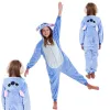 Lasten kigurumi-yöpuku Stitch, yksiosainen haalari Springos HA5065, koko 120-130 cm