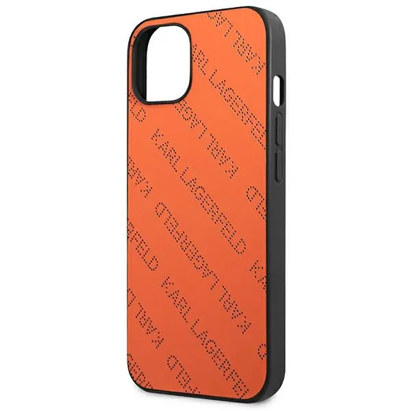 Karl Lagerfeld Perforated Allover - Cover for iPhone 13 mini (Orange)