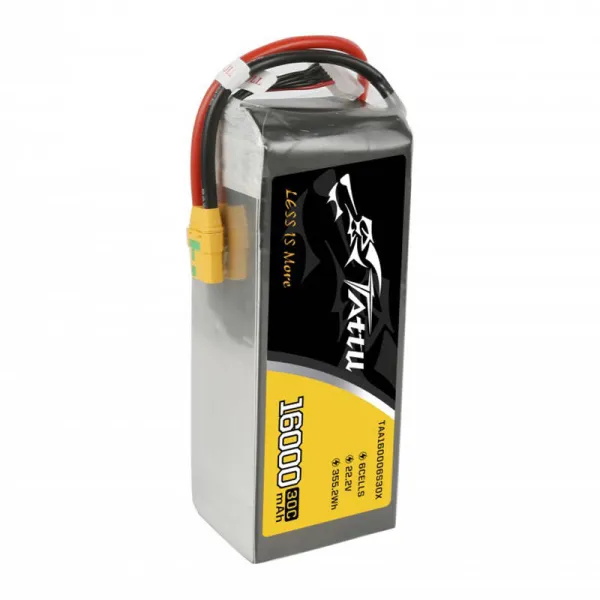 Tattu 16000mAh 22.2V 30C 6S1P LiPo Battery Pack with XT90 Anti-spark Plug