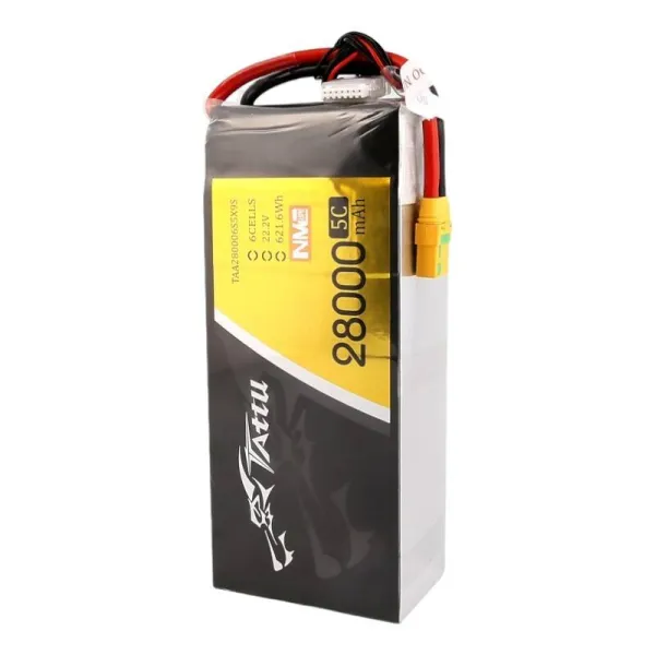 Tattu NMC 28000mAh 22.2V 5C 6S1P Lipo Battery Pack with XT90-S plug