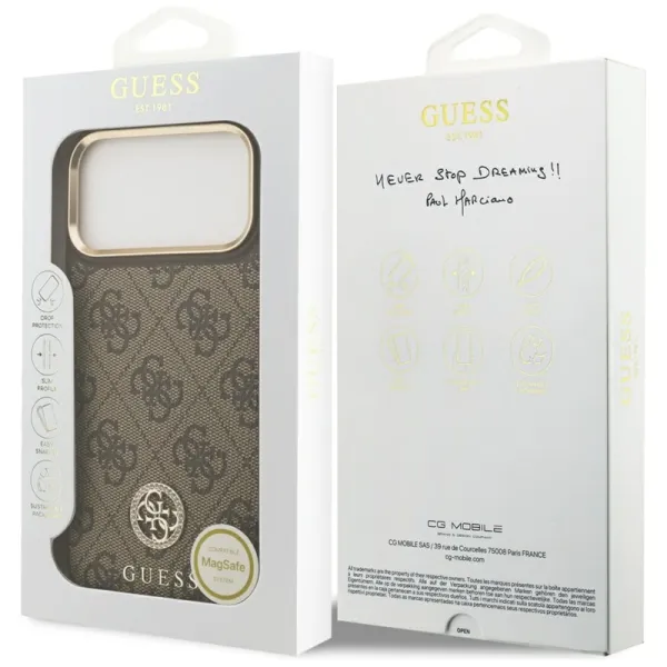 Guess 4G Strass Logo MagSafe - Case iPhone 17 Pro Max (Brown)
