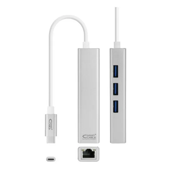 Keitiklis USB 3.0 į Gigabit Ethernet NANOCABLE 10.03.0404 Sidabras