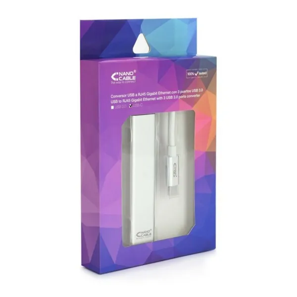 Keitiklis USB 3.0 į Gigabit Ethernet NANOCABLE 10.03.0404 Sidabras