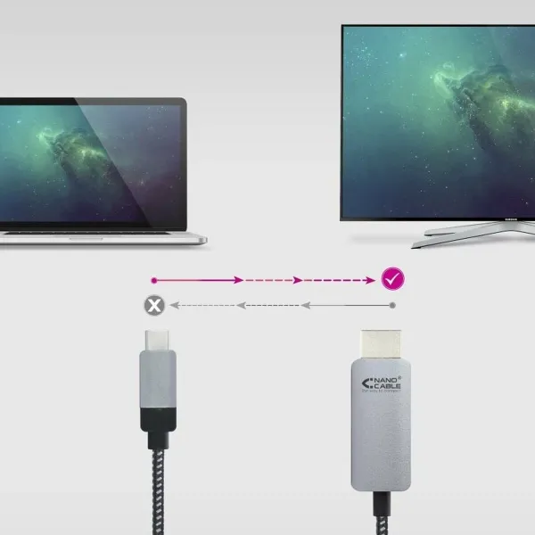 USB-C - HDMI kaapeli NANOCABLE 10.15.5103 Melns 3 m