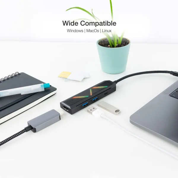 USB-C Hub NANOCABLE 10.16.0401 Black 100 W