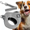 Pressure-free dog and cat harness set Springos PA0237, M 9-13 kg + 150 cm leash, grey