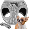 Pressure-free dog and cat harness set Springos PA0237, M 9-13 kg + 150 cm leash, grey