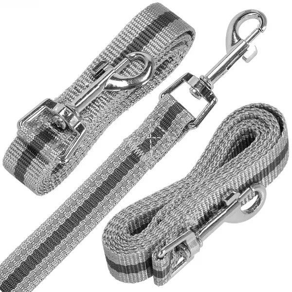 Pressure-free dog and cat harness set Springos PA0237, M 9-13 kg + 150 cm leash, grey