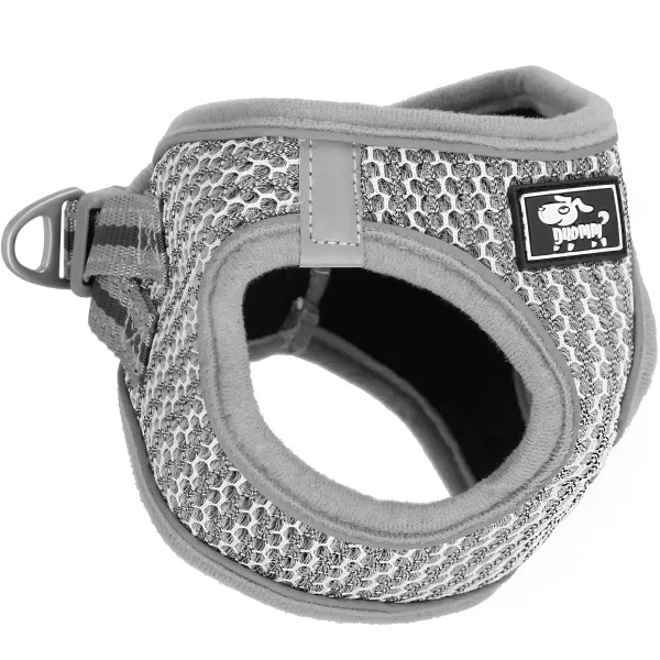 Pressure-free dog and cat harness set Springos PA0237, M 9-13 kg + 150 cm leash, grey