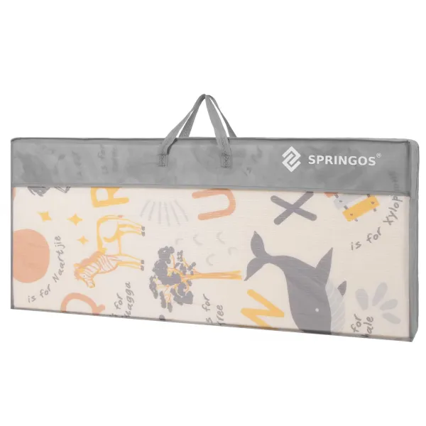 Dvipusis sulankstomas putplasčio žaidimų kilimėlis vaikams Springos KM0019, 180x200 cm, neslystantis