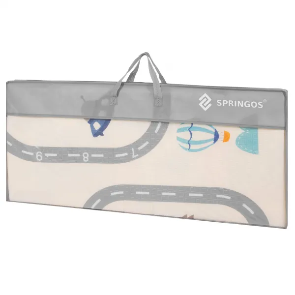 Kahepoolne kokkupandav laste vahtmatt Springos KM0020, 180x200 cm XXL, transpordi disain