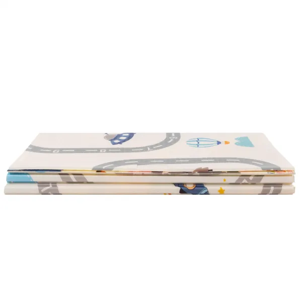 Kaksipuolinen taitettava lasten vaahtomuovimatto Springos KM0020, 180x200 cm XXL, ajoneuvoteema