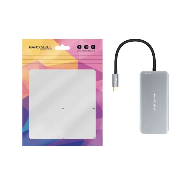 USB Hub NANOCABLE 10.16.1009 Grey 100 W 50 W