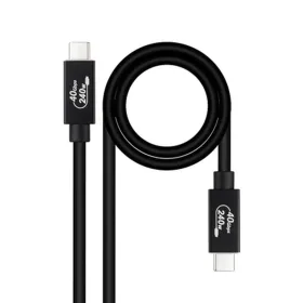 USB-C Kabelis NANOCABLE 10.01.5001 Melns 1 m