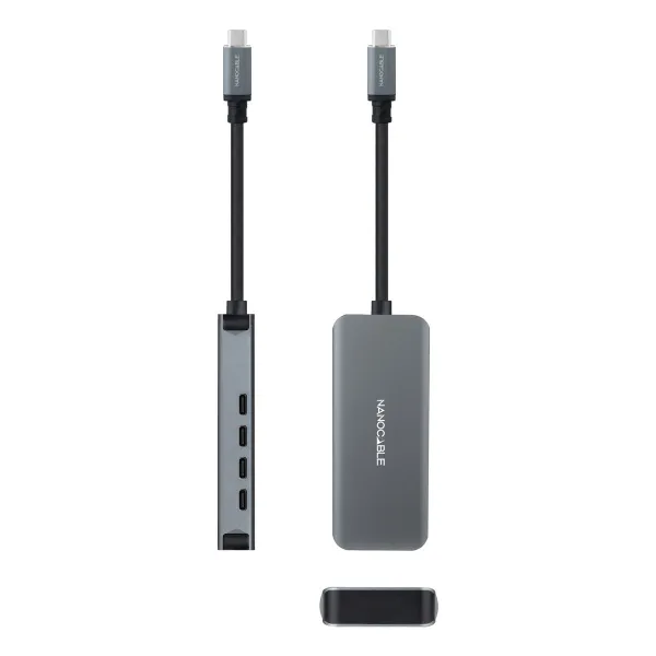USB Hub NANOCABLE 10.16.4504 Grey