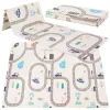 Двусторонний складной игровой коврик для детей Springos KM0022, 150x200 см, с транспортом