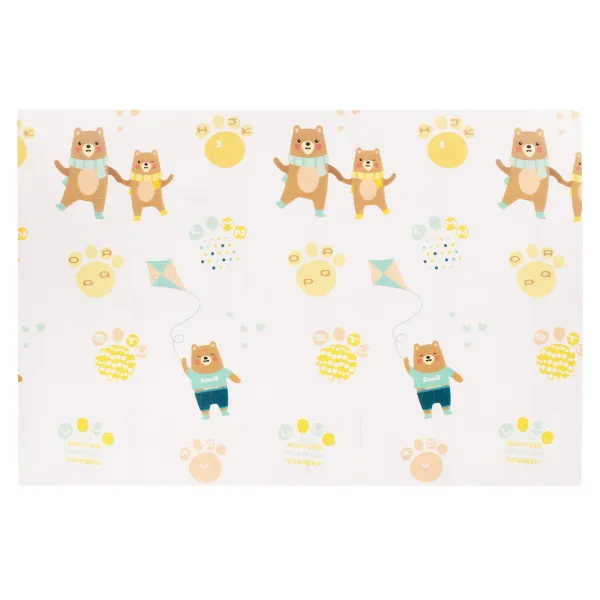 Двусторонний складной игровой коврик из пеноматериала для детей Springos KM0023, 150x200 см, с рисунком животных