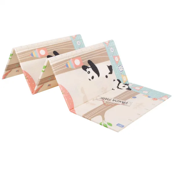 Двусторонний складной игровой коврик из пеноматериала для детей Springos KM0023, 150x200 см, с рисунком животных