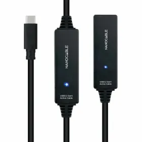 USB-kaabel NANOCABLE Cable USB 3.2 amplif. C/M-C/H 10 m Must