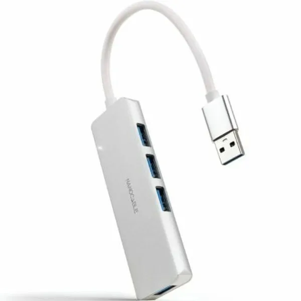USB Centrmezgls NANOCABLE 10.16.4602 Sudrabains