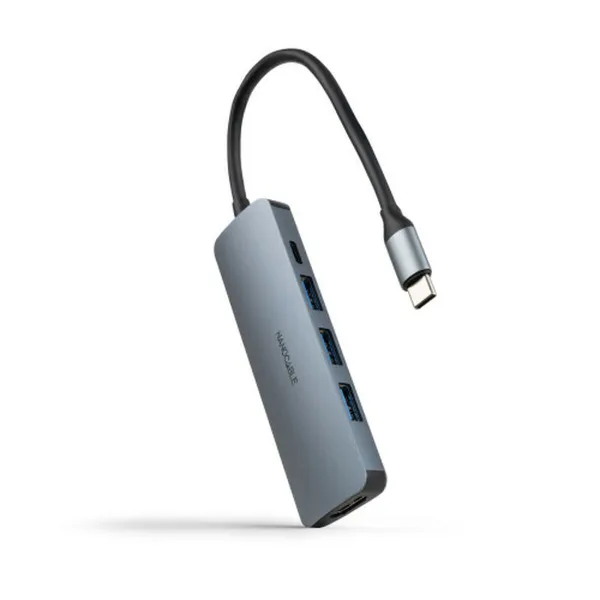 USB Hub NANOCABLE Nanocable Hub USB-C 3xUSB-A+HDMI+USB-C PD Grey 100 W 50 W